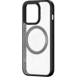 iPhone 14 Pro Max Case Hülle - Bumper Clear Waves Transparente Wellen mit MagSafe - Schwarz