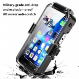 iPhone Case Hülle - Wasserdichtes Schutzcover zum Schnorcheln und Tauchen bis 30M Military grade Alle iPhones - Schwarz