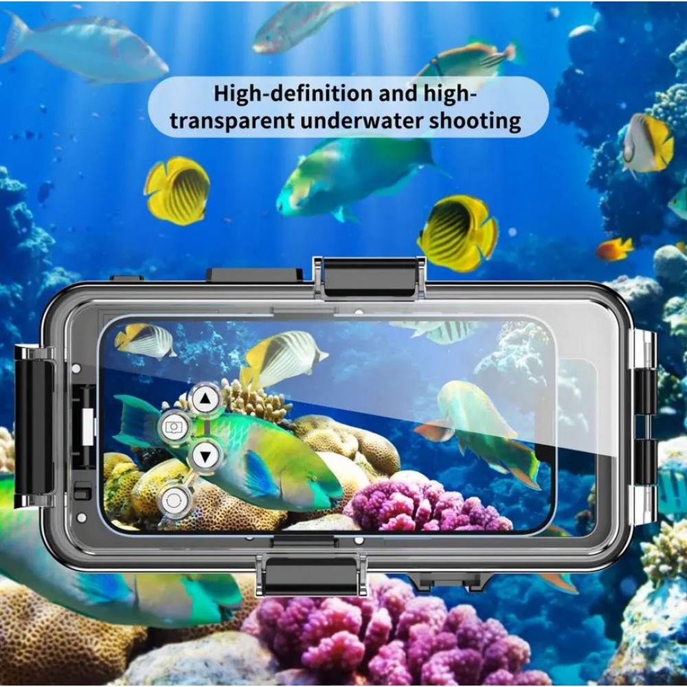 Coque iPhone - Protection étanche pour plongée et snorkeling à 30M grade militaire universelle iPhone - Noir