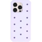 Coque iPhone 14 Pro - Case épais en silicone avec des trous pour les stickers à fixer - Bleu clair