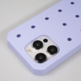Coque iPhone 14 Pro - Case épais en silicone avec des trous pour les stickers à fixer - Bleu clair