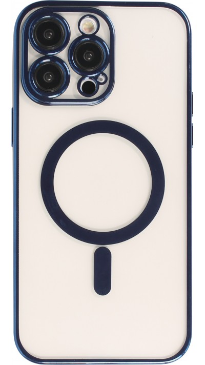 Coque iPhone 14 Pro Max - Electroplate avec MagSafe - Bleu foncé