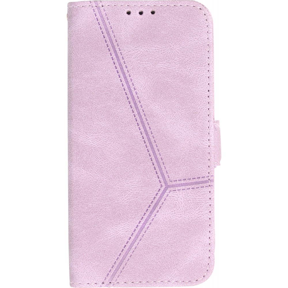 Coque iPhone 14 Pro - Flip Géometrique - Violet