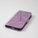 iPhone 14 Pro Case Hülle - Flip Geometrisch - Violett