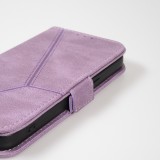 Coque iPhone 14 Pro - Flip Géometrique - Violet