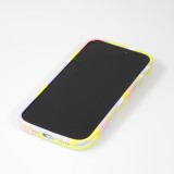 iPhone 14 Pro Max Case Hülle - Gel Soft touch glatt Streifen gelb/violet
