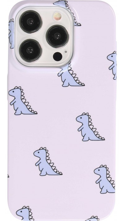 iPhone 15 Pro Case Hülle - Kunststoff glossy Kleiner Dinosaurier - Hellviolett