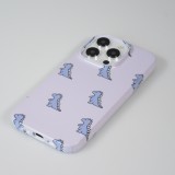 Coque iPhone 15 Pro - Plastique glossy petit dinosaure - Violet clair