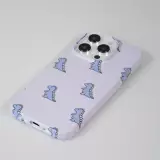 Coque iPhone 14 Pro - Plastique glossy petit dinosaure - Violet clair
