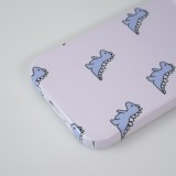 Coque iPhone 15 Pro - Plastique glossy petit dinosaure - Violet clair