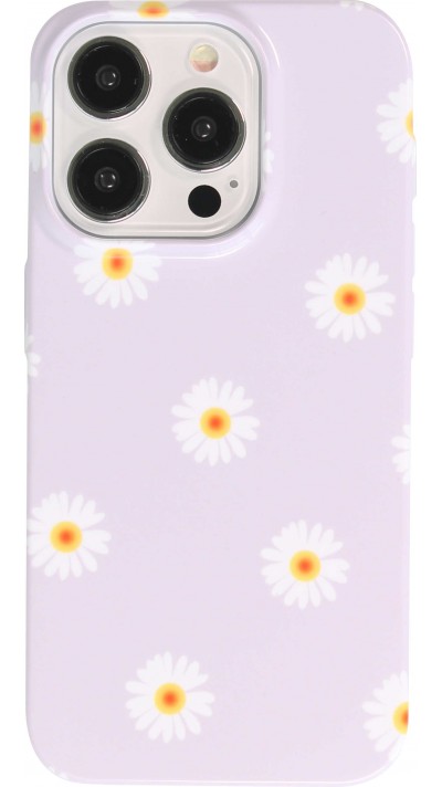 iPhone 15 Pro Max Case Hülle - Kunststoff glossy Kleine Blümchen - Hellviolett