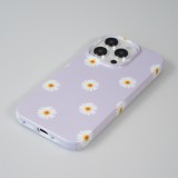 Coque iPhone 14 Pro - Plastique glossy petites fleurs - Violet clair