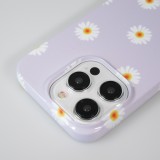Coque iPhone 14 Pro - Plastique glossy petites fleurs - Violet clair