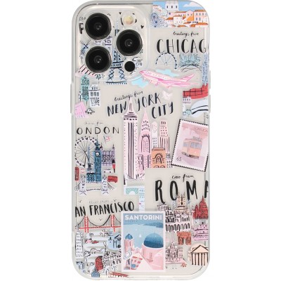 Coque iPhone 14 Pro Max - Gel silicone Cities of the world - Transparent