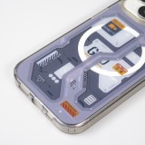 Coque iPhone 15 Pro Max - Gel silicone Machine Armor Type-G20 MagSafe - Bleu foncé