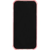 Coque iPhone 14 Pro Max - Gel silicone bumper super flexible avec porte-carte transparent - Rose