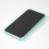 Coque iPhone 14 Pro Max - Gel silicone bumper super flexible avec porte-carte transparent - Vert
