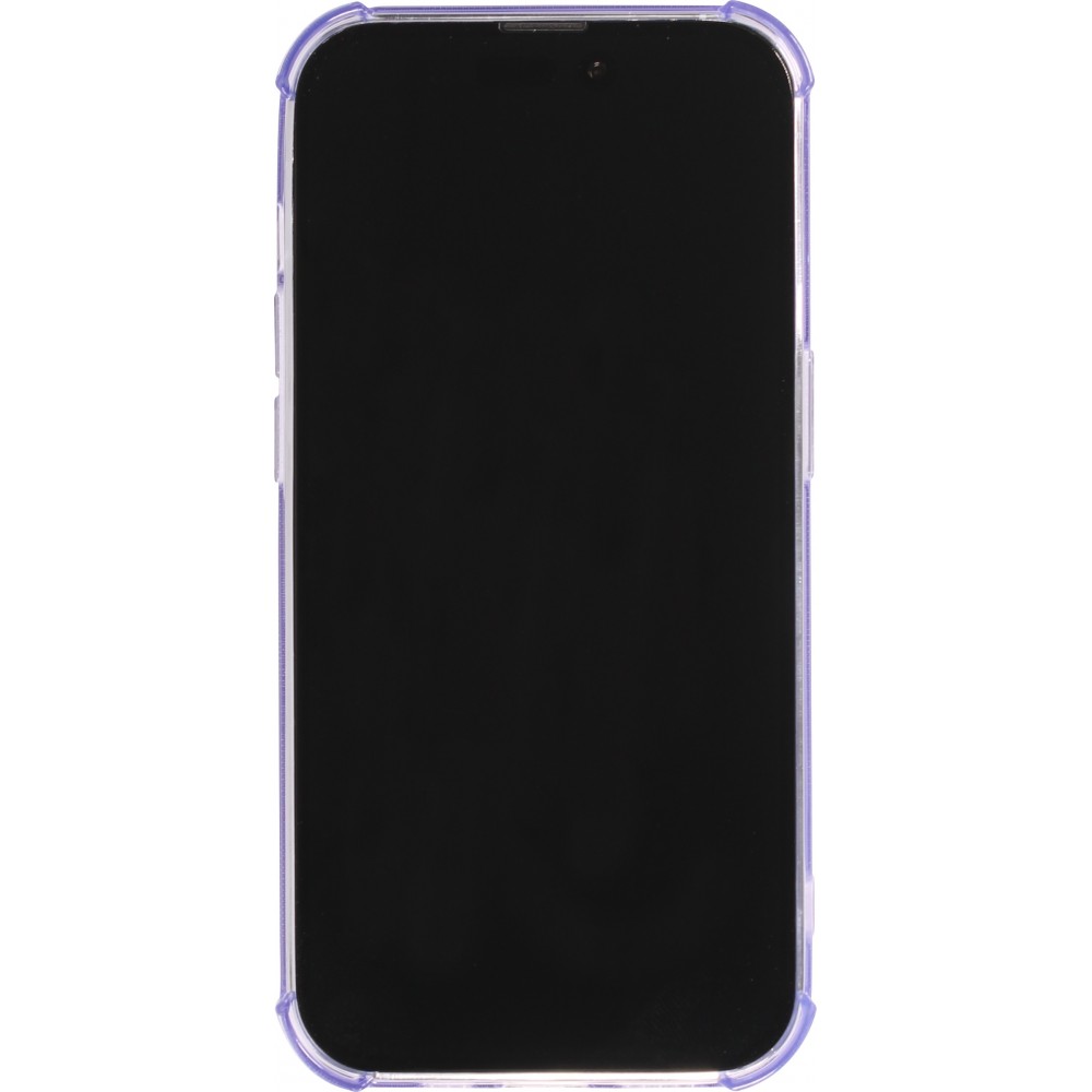 iPhone 14 Pro Max Case Hülle - Gummi Silikon bumper super flexibel mit Kartenhalter transparent - Violett