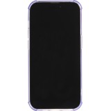 iPhone 14 Pro Max Case Hülle - Gummi Silikon bumper super flexibel mit Kartenhalter transparent - Violett