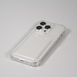 iPhone 14 Pro Max Case Hülle - Gummi Silikon bumper super flexibel mit Kartenhalter transparent