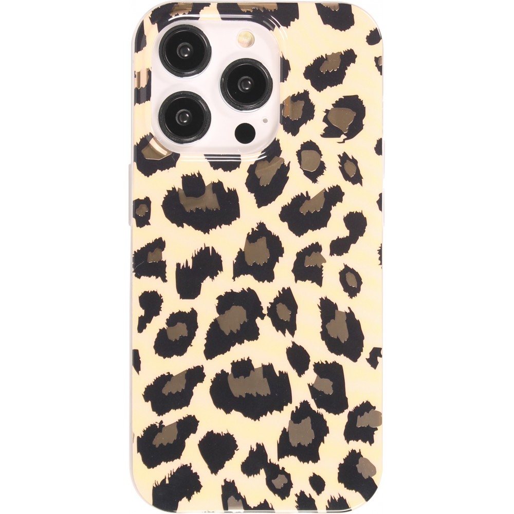 iPhone 14 Pro Case Hülle - Silikon Gel Leoparden Muster