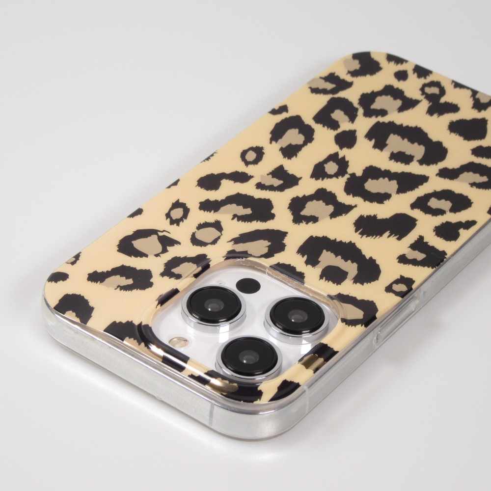 iPhone 14 Pro Case Hülle - Silikon Gel Leoparden Muster