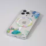 Coque iPhone 13 Pro Max - Gel silicone rigide avec MagSafe fleurs de printemps - Transparent
