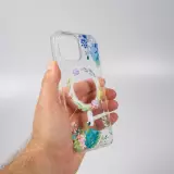 Coque iPhone 13 Pro Max - Gel silicone rigide avec MagSafe fleurs de printemps - Transparent