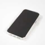Coque iPhone 14 Pro - Gel silicone rigide avec coins renforcés rose florissante - Transparent