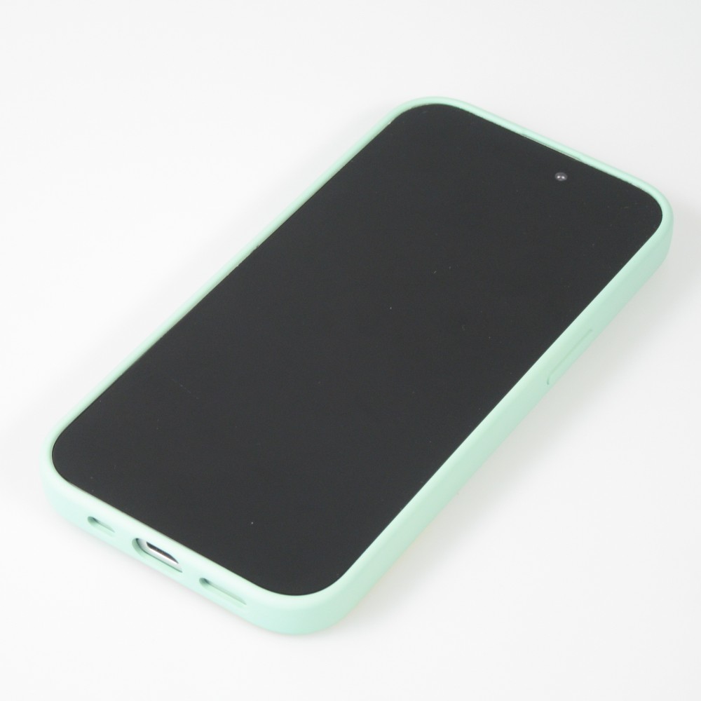 Coque iPhone 14 Pro - Gel silicone souple - Be Kind - Vert menthe