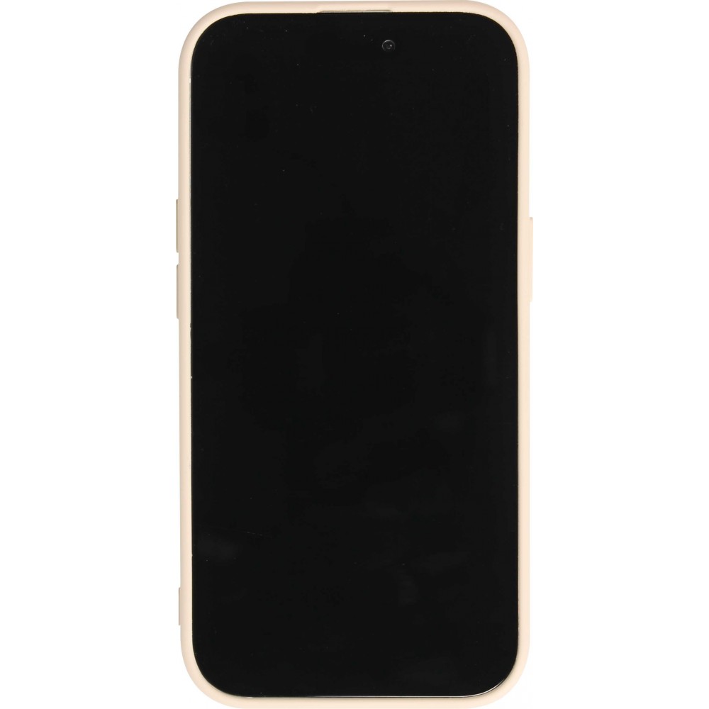 iPhone 15 Pro Case Hülle - Gel Silikon weich - Relaxed Cat - Beige