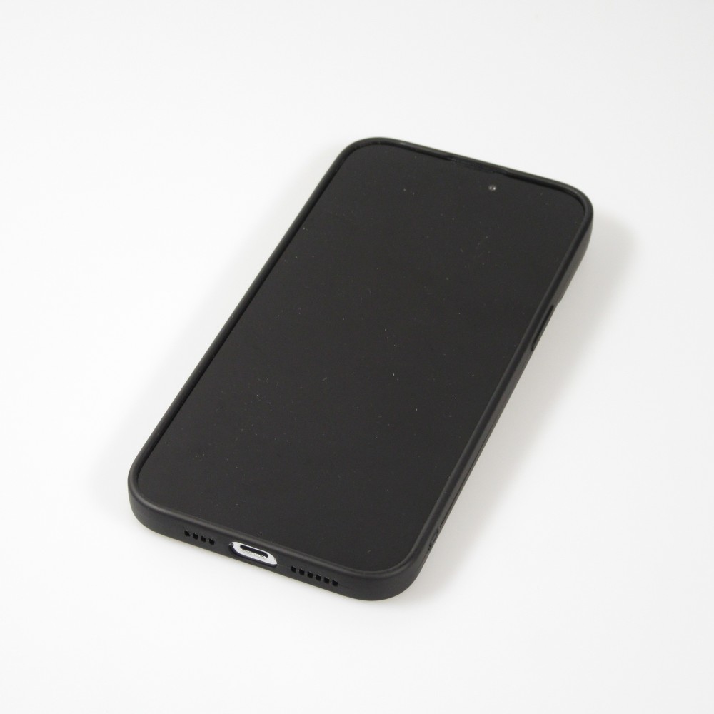 iPhone 14 Pro Case Hülle - Weiches Silikongel mit Kameraschutz - Zwei Schlangen - Schwarz