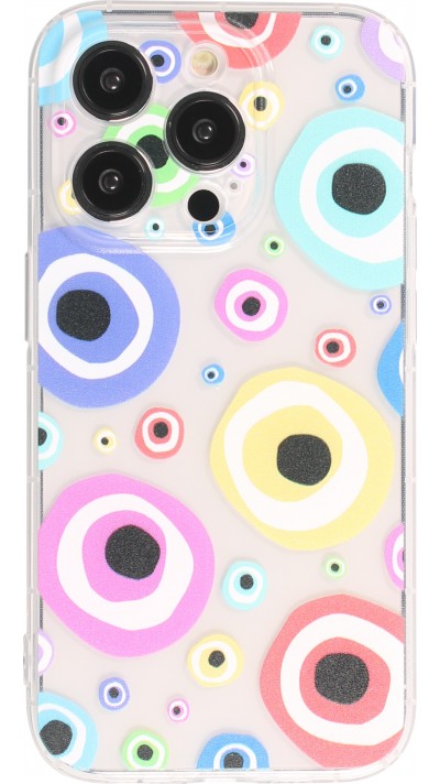 iPhone 14 Pro Case Hülle - Gummi Silikon transparent artistische Muster Nr. 1