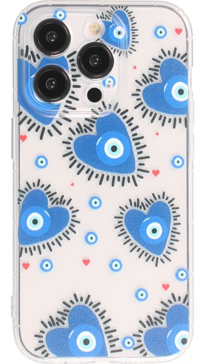 iPhone 14 Pro Case Hülle - Gummi Silikon transparent artistische Muster Nr. 3