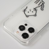 iPhone 15 Pro Case Hülle - Silikon Cover transparent süsse kleine Katze