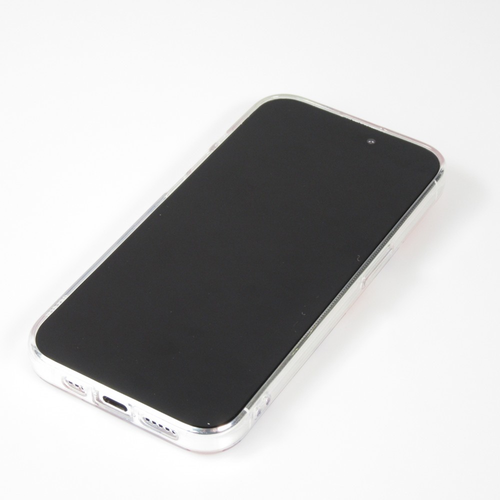 iPhone 14 Pro Case Hülle - Gummi Silikon farbige Wellen - Margarita