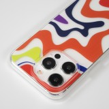 iPhone 14 Pro Case Hülle - Gummi Silikon farbige Wellen - Margarita