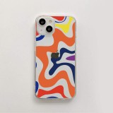 iPhone 14 Pro Case Hülle - Gummi Silikon farbige Wellen - Margarita