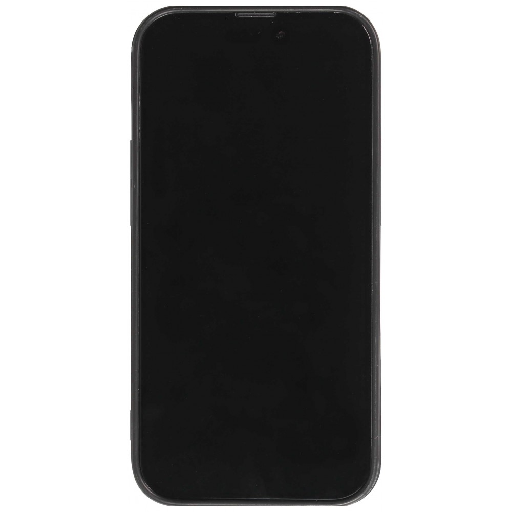 Coque iPhone 13 Pro Max - Glass marbre avec bord en silicone - Noir/or