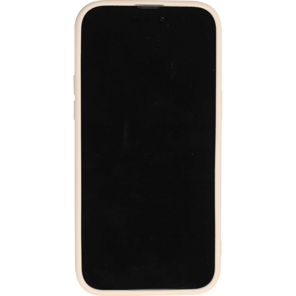 iPhone 15 Pro Case Hülle - Silikon Schutzhülle mit abstrakten Linien Muster - Rosa