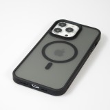 iPhone 14 Pro Case Hülle - Jelly cover glass semi-durchsichtig MagSafe - Black