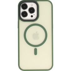 Coque iPhone 13 Pro - Jelly cover glass semi-transparente MagSafe - Midnight green