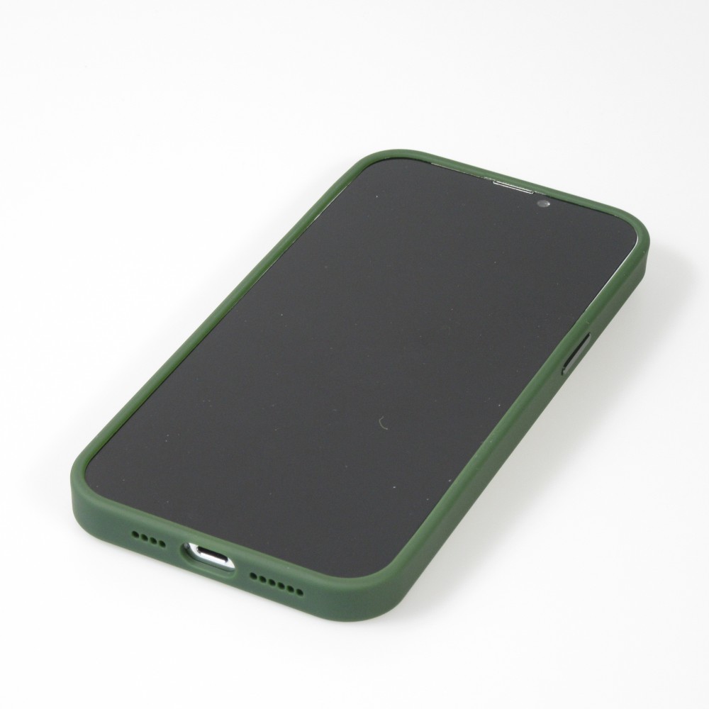 Coque iPhone 13 Pro - Jelly cover glass semi-transparente MagSafe - Midnight green