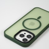 Coque iPhone 13 Pro - Jelly cover glass semi-transparente MagSafe - Midnight green