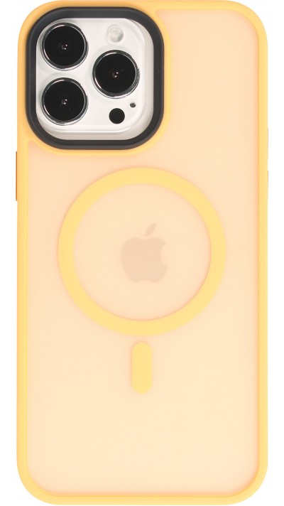 Coque iPhone 13 Pro Max - Jelly cover glass semi-transparente MagSafe - Orange