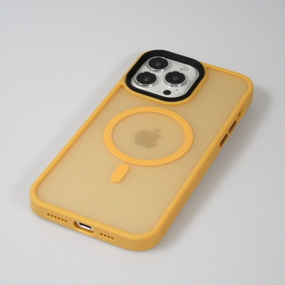 iPhone 13 Pro Max Case Hülle - Jelly cover glass semi-durchsichtig MagSafe - Orange