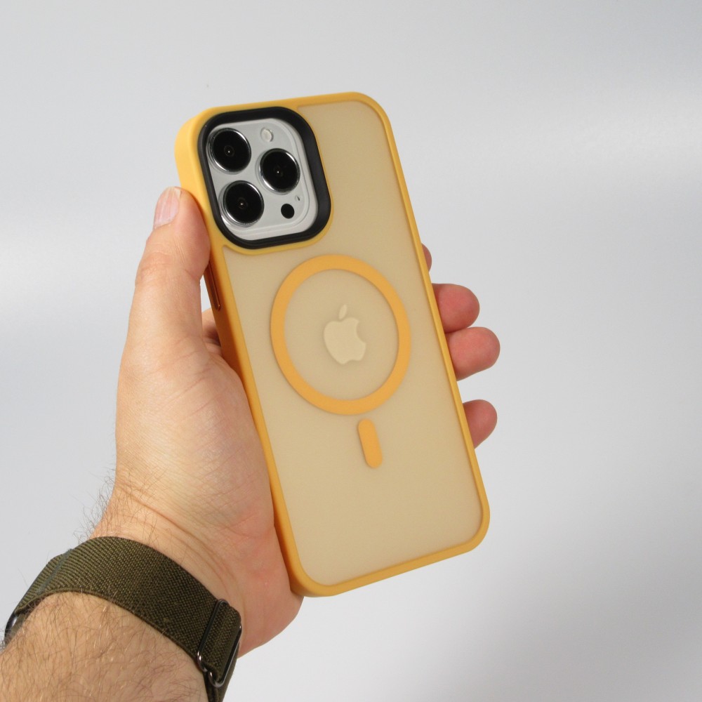 iPhone 13 Pro Max Case Hülle - Jelly cover glass semi-durchsichtig MagSafe - Orange
