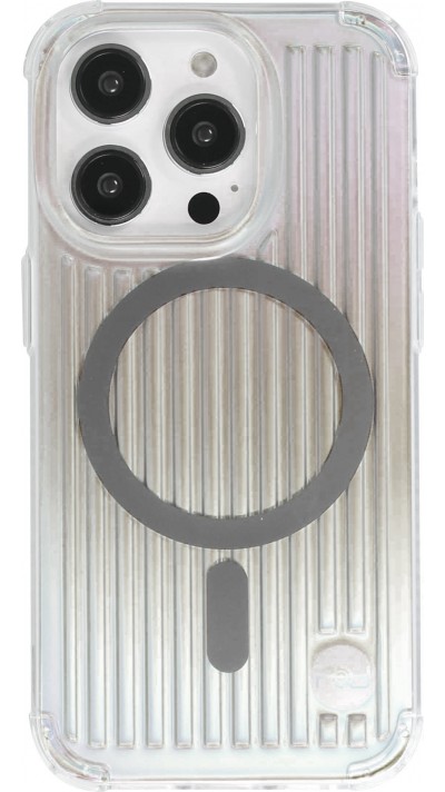 iPhone 14 Pro Case Hülle - KINGXBAR Silikon Bumper MagSafe solid metal PQY Lab - Silber