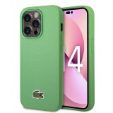 Coque iPhone 14 Pro Max - Lacoste effet Petit Piqué avec MagSafe et patch logo brodé - Vert