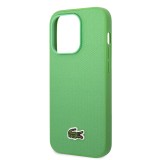 Coque iPhone 14 Pro Max - Lacoste effet Petit Piqué avec MagSafe et patch logo brodé - Vert